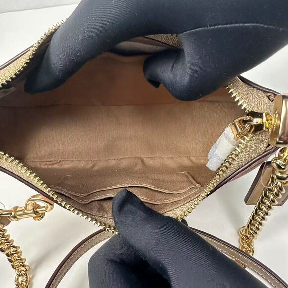 Coach CZ943 Teri Mini Crossbody Bag In Signature Canvas With Lips Print IN Sand - Picture 9 of 13